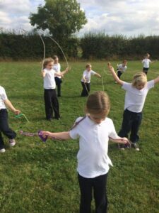 Practicing our skipping.